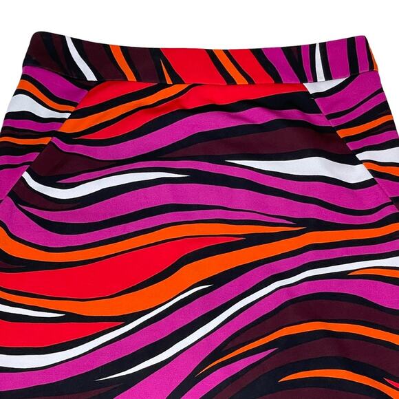 Groovy Mod Retro Colorful Vivid Bright Pencil Mini Skirt Size 8 Petite - Picture 2 of 10